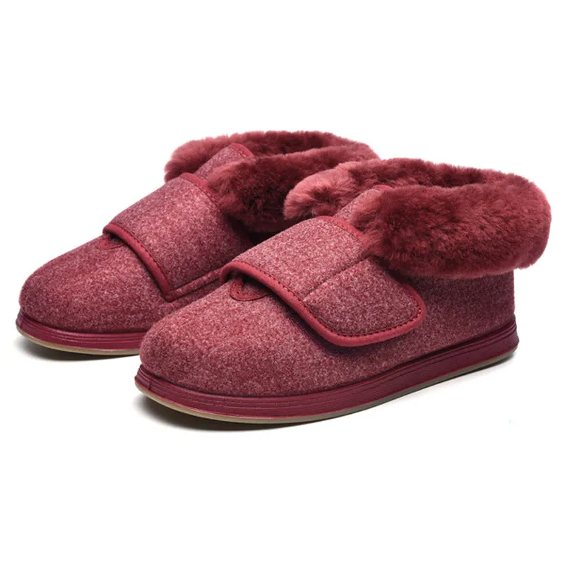 Cilool Wool Upper Adjustable Velcro Easy Wear Shoes - NW6028