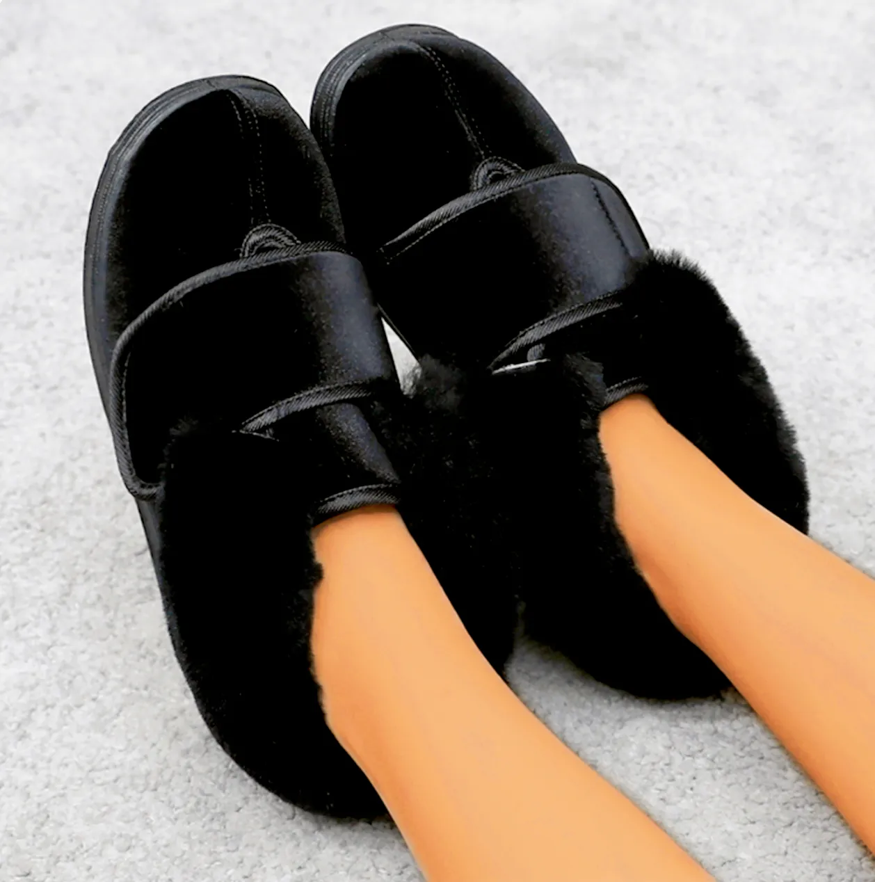Cilool Wool Upper Adjustable Velcro Easy Wear Shoes - NW6028