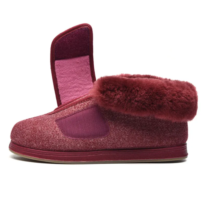 Cilool Wool Upper Adjustable Velcro Easy Wear Shoes - NW6028
