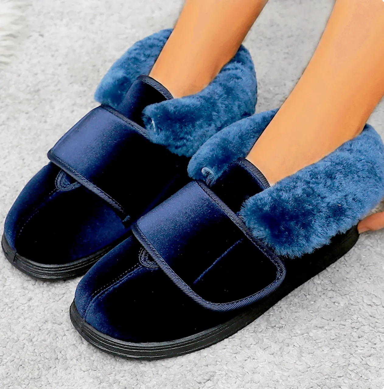 Cilool Wool Upper Adjustable Velcro Easy Wear Shoes - NW6028