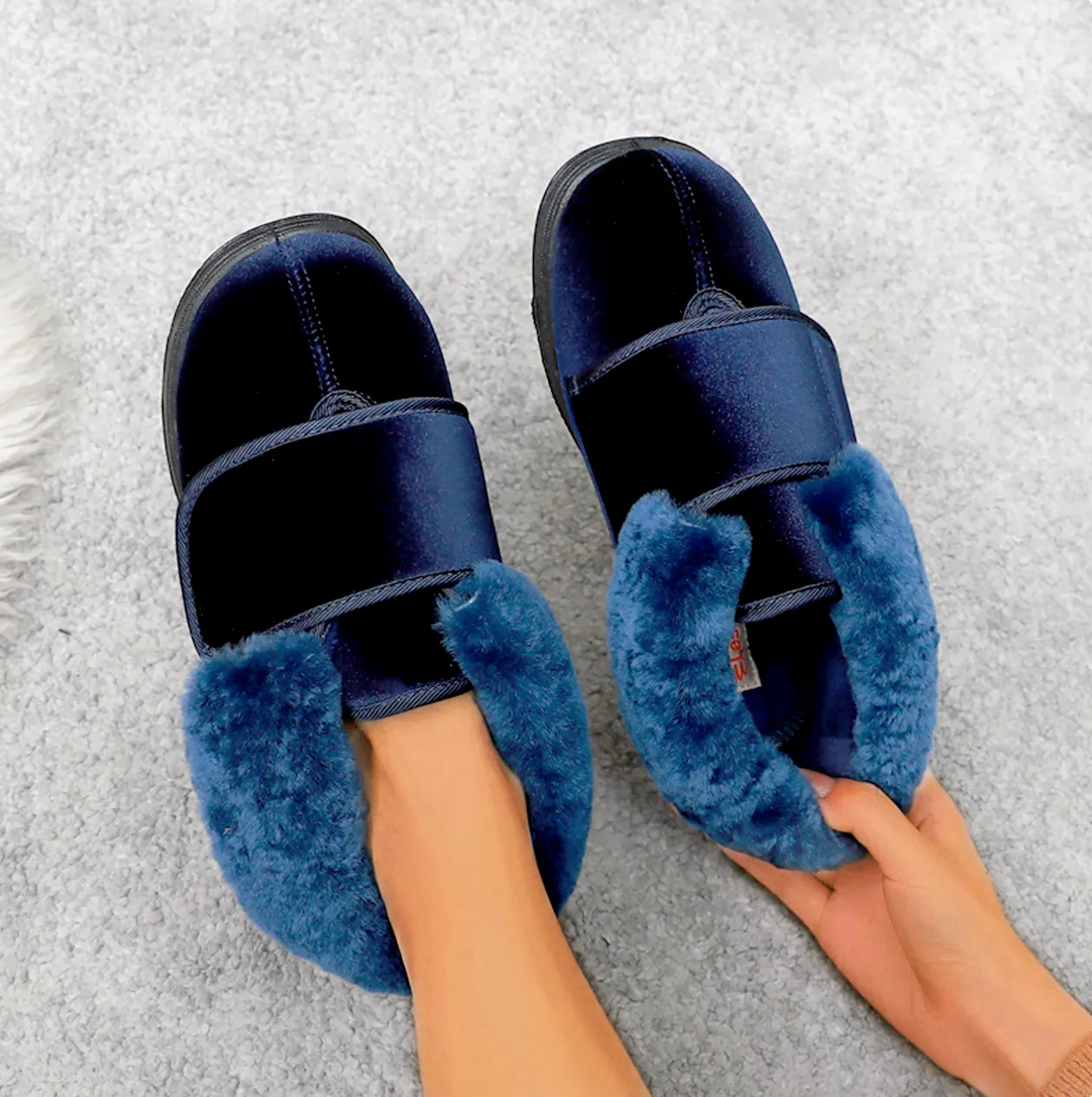 Cilool Wool Upper Adjustable Velcro Easy Wear Shoes - NW6028