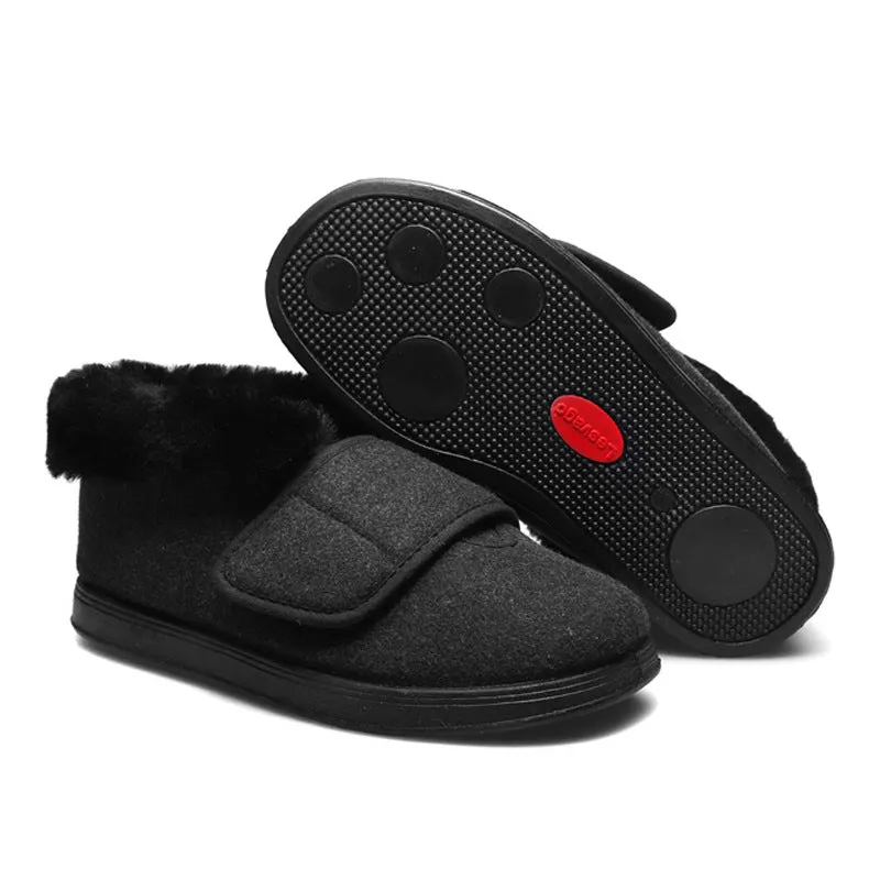 Cilool Wool Upper Adjustable Velcro Easy Wear Shoes - NW6028
