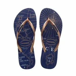 Havaianas Navy Map Slim Flip Flops