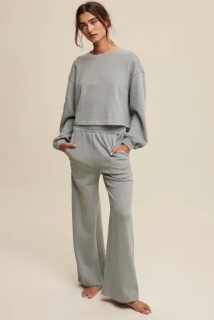 Knit Sweat Top and Pants Athleisure Lounge Set
