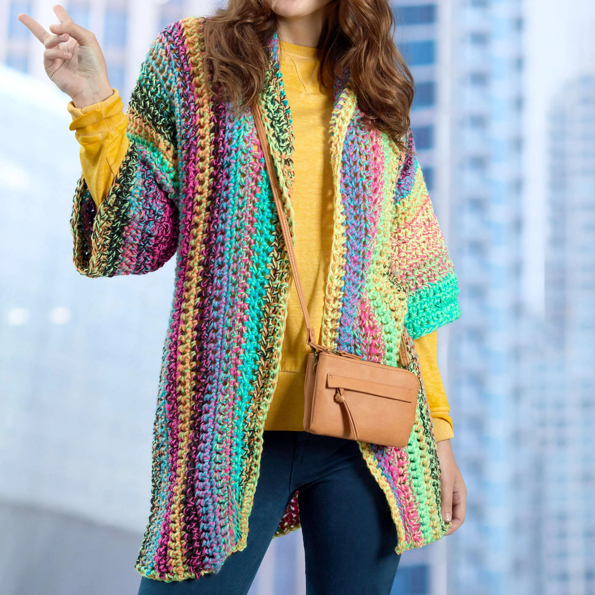 Red Heart Easy-to-Wear Crochet Cardigan