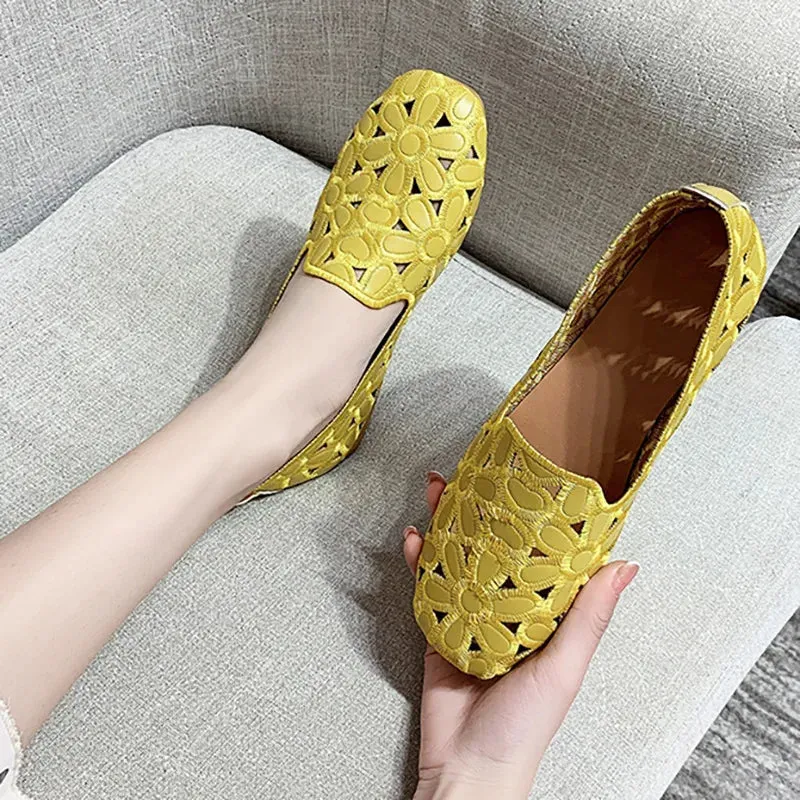 Womens Paris Slip-On Foldable Leather Flats Loafers