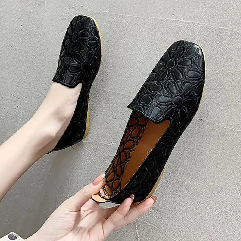 Womens Paris Slip-On Foldable Leather Flats Loafers