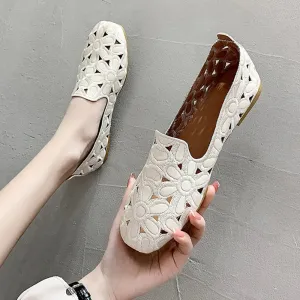 Womens Paris Slip-On Foldable Leather Flats Loafers